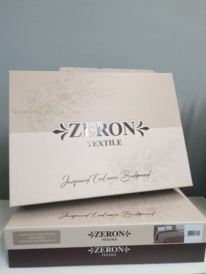 Махровое хлопковое жаккардовое покрывало Пике Zeron Exclusive 220х240 Евро Кремовый 1008217 фото