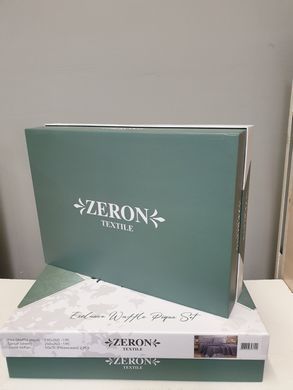 Постельное белье Zeron с вафельным покрывалом Пике Евро 230x260 Графит Хлопок 100% 1008222 фото