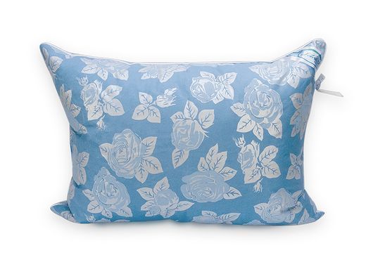 М'яка Подушка Лебединий Пух Leleka-Textile 70x70 Чохол Тік Блакитна Троянда 1006275 фото