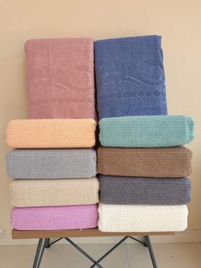 Махрове бавовняне жаккардове простирадло 200х220 Євро AWDAR Kahve Коричневий 1006958 фото